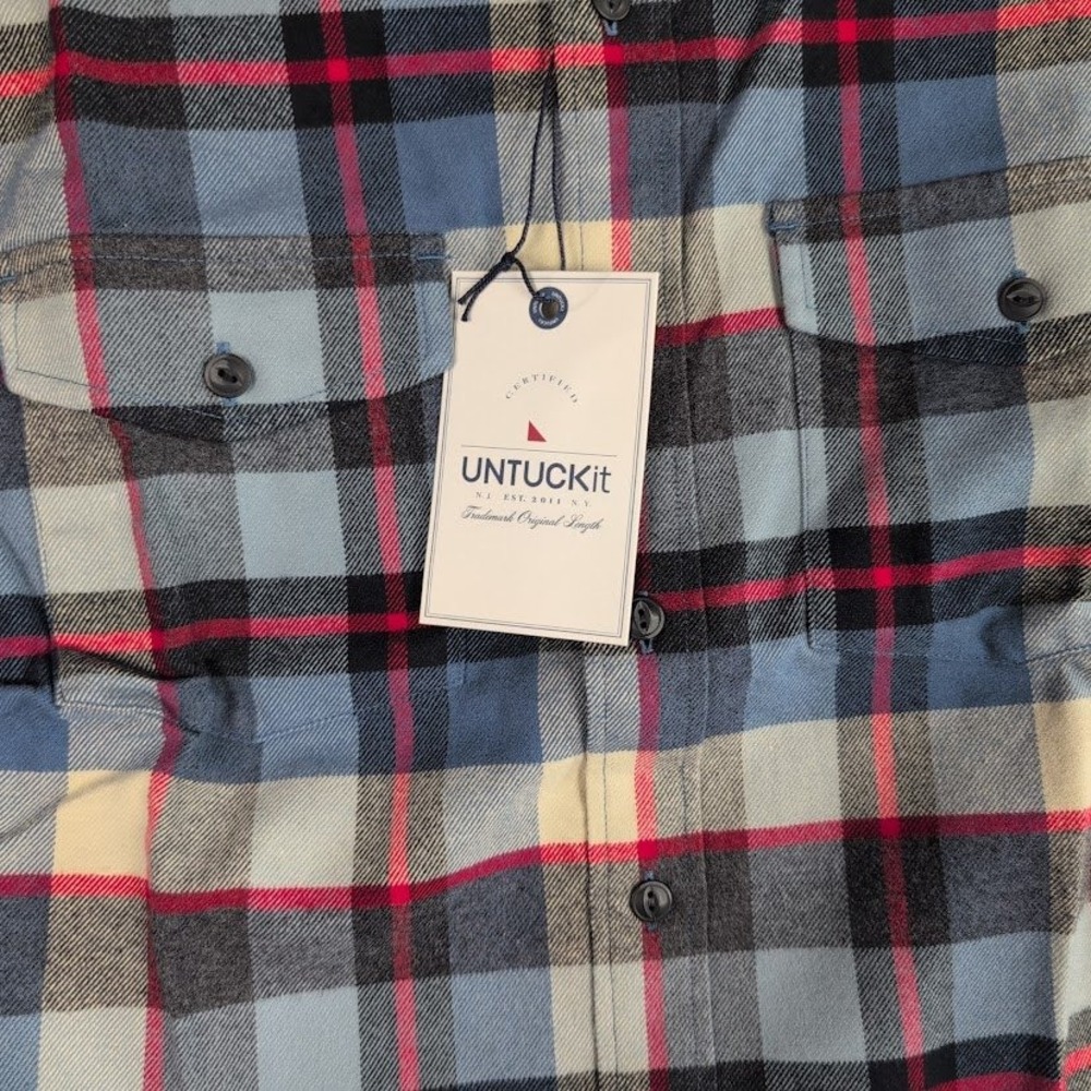 UNTUCKIT Mens Flannel Shirt X Small Jerram Plaid Long Sleeve Button Up Casual - Picture 3 of 6